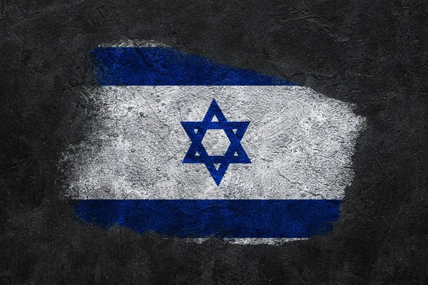 Vlag Van Israël Geschilderd Donkere Grunge Achtergrond — Stockfoto