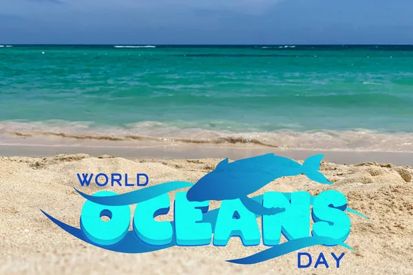 Card World Ocean Day Sea Beach — Stock Fotó