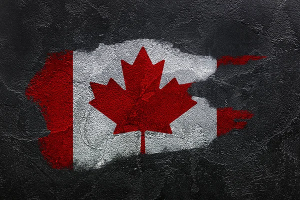 Painted Flag Canada Dark Grunge Background — Fotografia de Stock