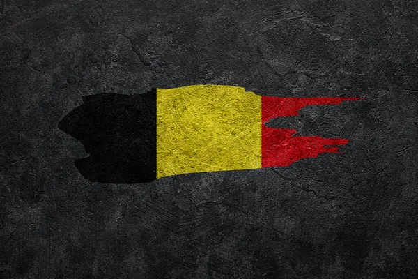 Painted Flag Belgium Dark Grunge Background — Stock fotografie