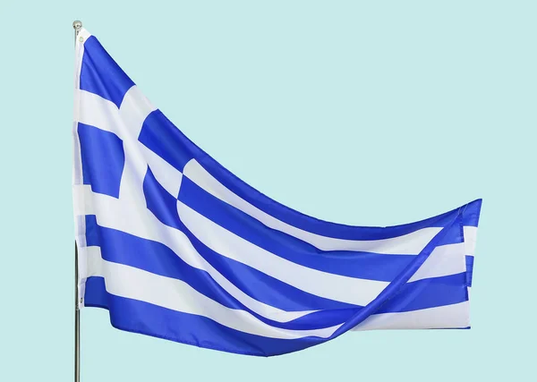 National Greece Flag Light Background — Fotografia de Stock