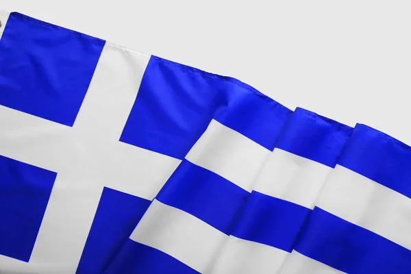 National Greece Flag Light Background Closeup — Photo