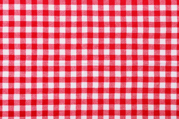 Red Checkered Tablecloth Picnic Background — ストック写真