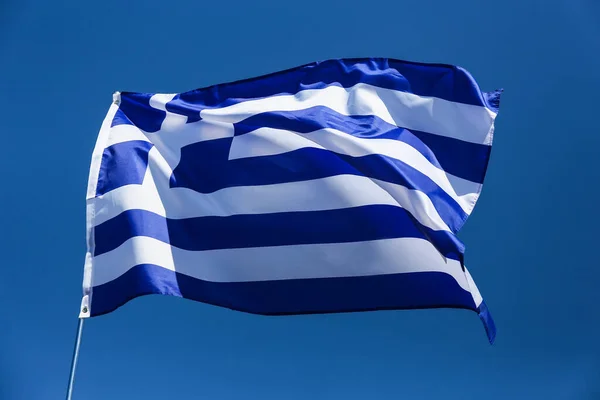 National Greece Flag Blue Sky — Stok fotoğraf