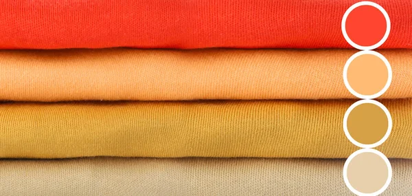 Stack Baby Clothes Closeup Different Color Patterns — Fotografia de Stock