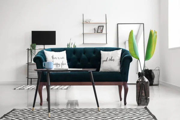 Modern Living Room Interior Stylish Sofa — Stockfoto