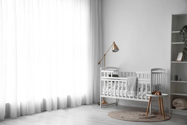 Interior Light Nursery Baby Crib Lamp Shelving Unit — Stok fotoğraf