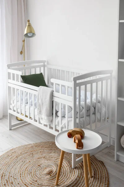 Interior Light Nursery Baby Crib Lamp Table — Stok fotoğraf