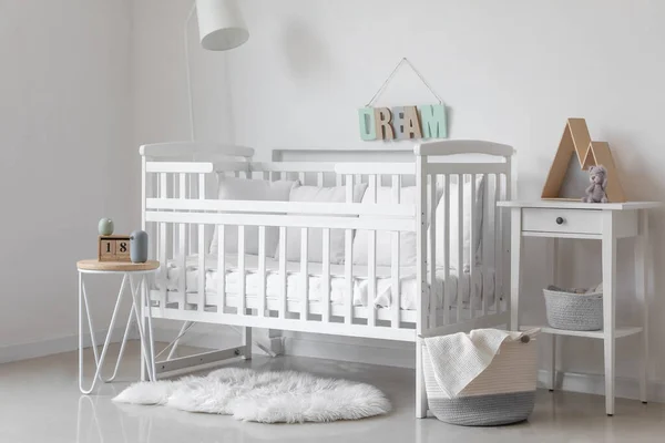 Interior Light Nursery Baby Crib Lamp Tables — Stock Photo, Image