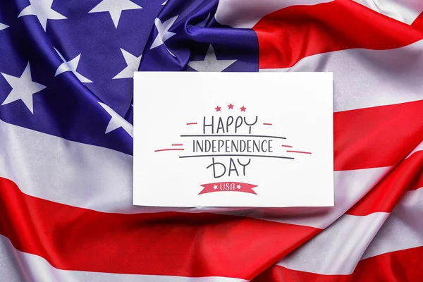 Greeting Card Text Happy Independence Day Usa Flag — Stockfoto