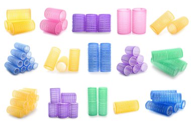 Beyazlar üzerinde izole edilmiş saç lastikleri.