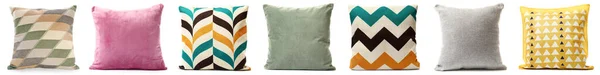 Set Decorative Pillows White Background — Foto de Stock