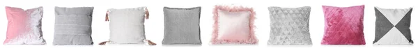 Set Decorative Pillows White Background — Stockfoto