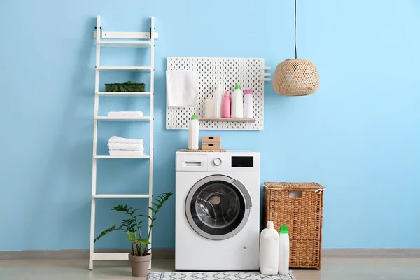 Interior Laundry Modern Washer Color Wall — Stok Foto