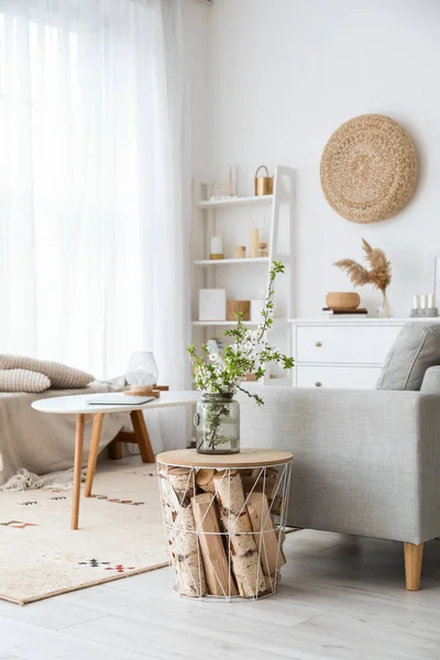Interior Light Living Room Sofa Shelving Unit — Stockfoto