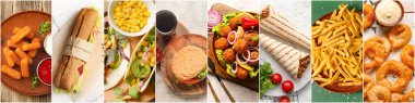 Geleneksel fast food koleksiyonu, üst görünüm