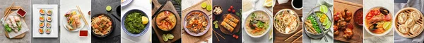 Set Tasty Traditional Asian Food Top View — Stock Photo, Image