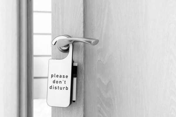 Jangan Tanda Tangan Disturb Pintu Kamar Hotel Close — Stok Foto