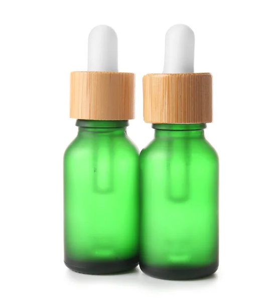 Two Bottles Serum Isolated White Background — Stock Photo, Image