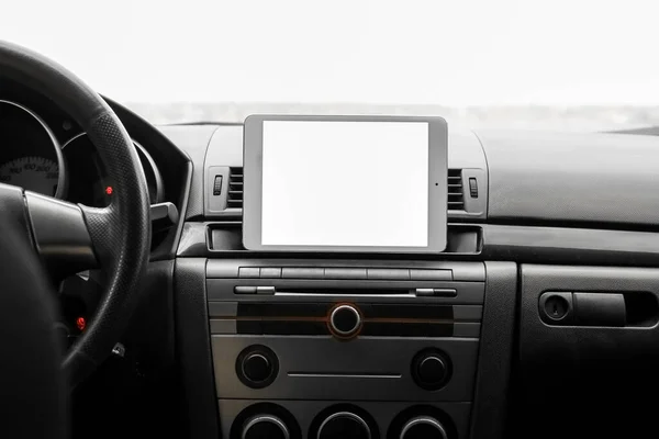 Tablette Pour Navigation Dans Voiture Moderne — Photo