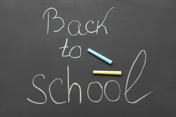 Text Back School Chalks Blackboard — Stock Photo, Image