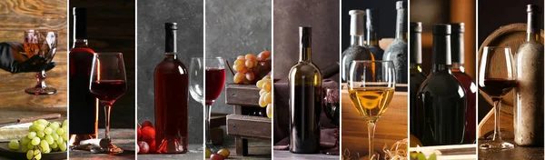 Kolekcja Pysznego Czerwonego Białego Wina — Zdjęcie stockowe