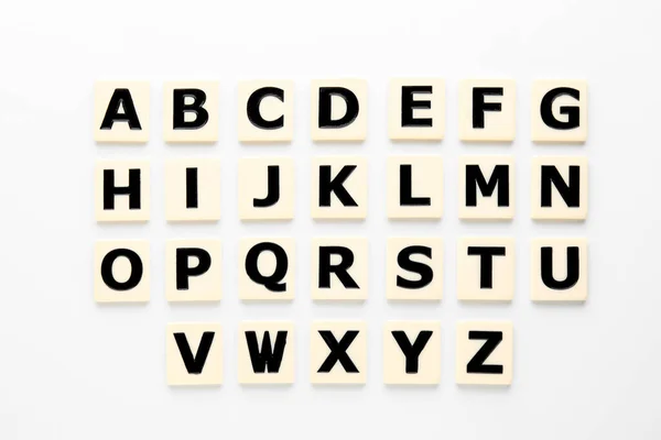 Différentes Lettres Sur Fond Blanc Concept Alphabet — Photo