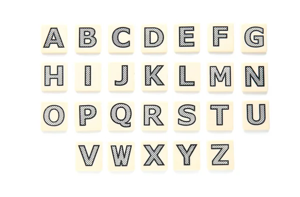 不同的白色背景的字母字母拼法概念 — 图库照片