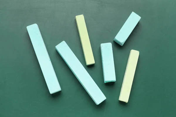 Pieces Chalk Green Blackboard — Stock Photo, Image