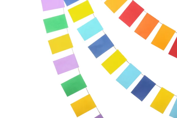 Färgglada Flaggor För Festa Junina Vit Bakgrund — Stockfoto