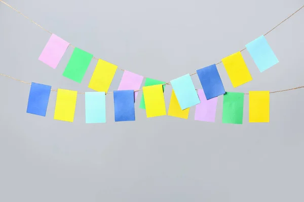 Bandeiras Coloridas Para Festa Junina Fundo Cinza — Fotografia de Stock