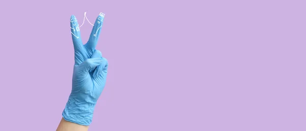 Ανθρώπινα Δάχτυλα Σχέδια Των Γιατρών Στο Φόντο Χρώμα Χώρο Για — Φωτογραφία Αρχείου