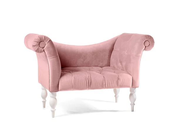 白を基調としたスタイリッシュなピンクのソファ — ストック写真