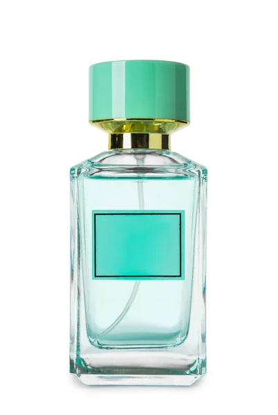 Flaska Aromatisk Parfym Vit Bakgrund — Stockfoto