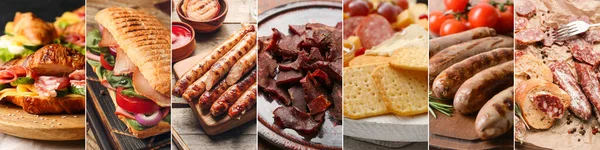 Set Delicious Snacks Closeup — Stock Photo, Image