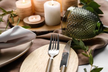 Düğün için güzel bir masa, yakın plan.