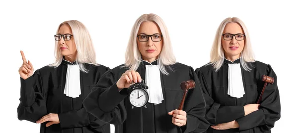 Set Van Volwassen Vrouwelijke Rechter Badjas Geïsoleerd Wit — Stockfoto