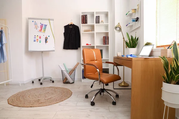 Interior Modern Studio Workplace Clothes Stylist — Stock Photo, Image