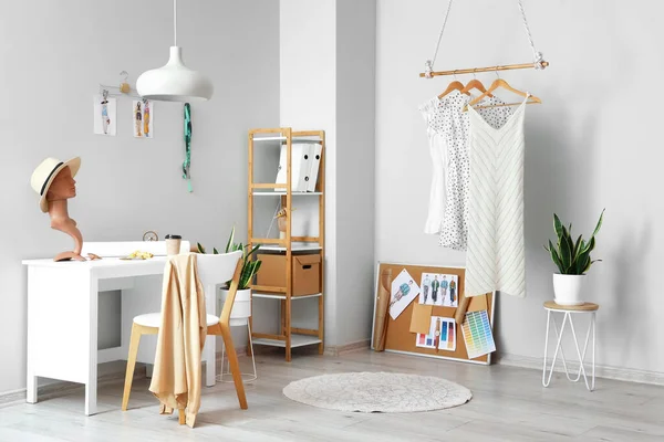 Interior Light Modern Studio Workplace Clothes Stylist — Stock Photo, Image