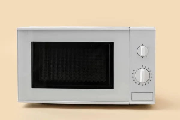New Modern Microwave Oven Color Background — Stock Photo, Image