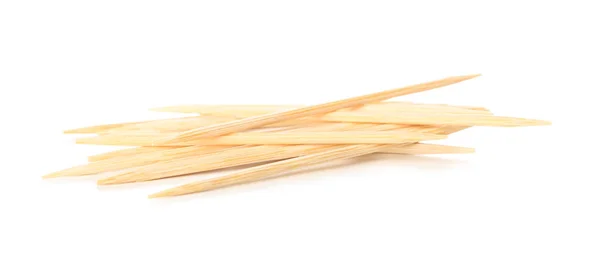 Bamboe Tandenstokers Witte Achtergrond — Stockfoto