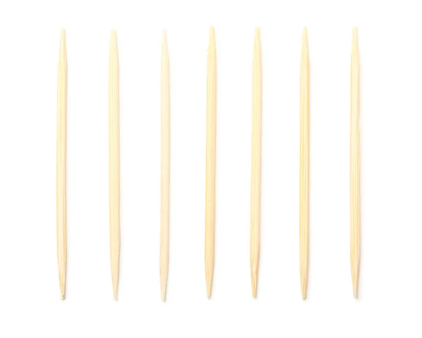 Bamboo Toothpicks White Background — Stock Photo, Image