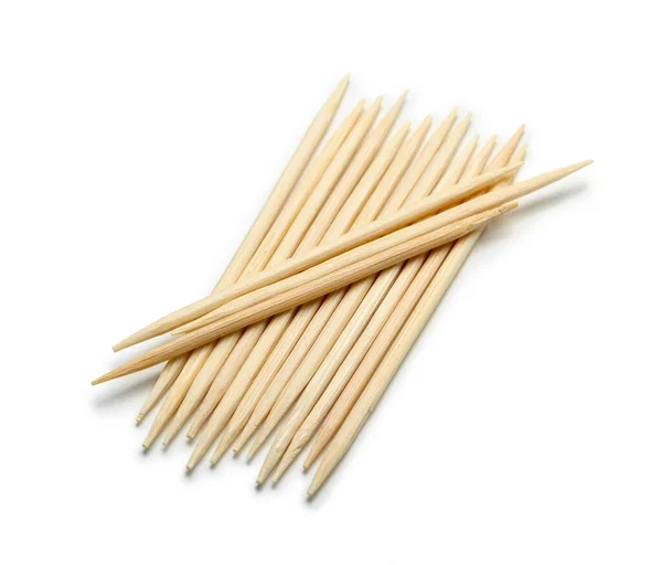 Bamboo Toothpicks White Background — Stock Photo, Image