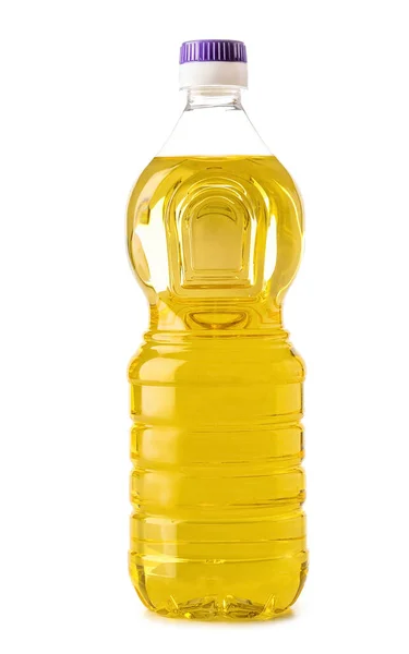 Bottle Sunflower Oil White Background — Stock Photo, Image