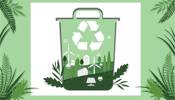 Recycling Environmental Banner Concept Ecology — Stock Vector