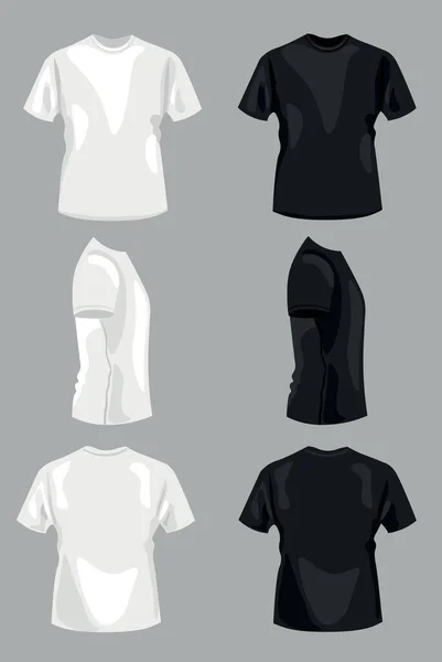 Stylish Shirts Grey Background View Different Angles — Vector de stock