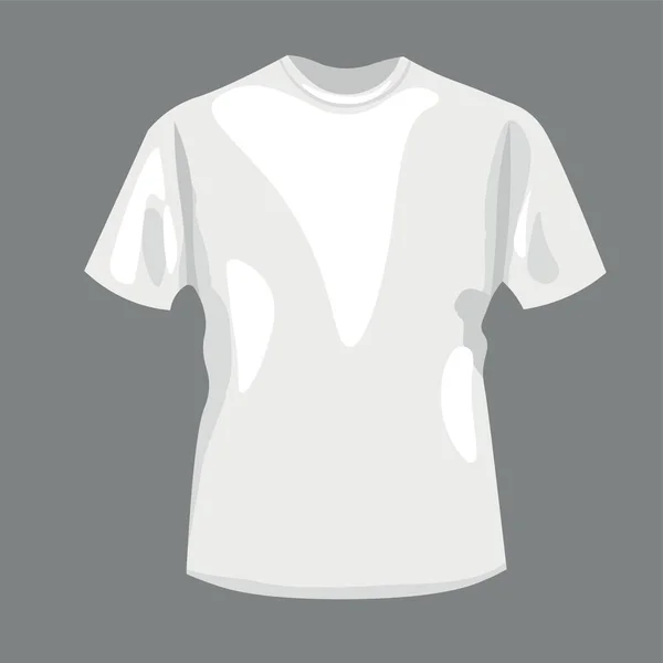 Stylish White Shirt Grey Background Front View — Stockvector