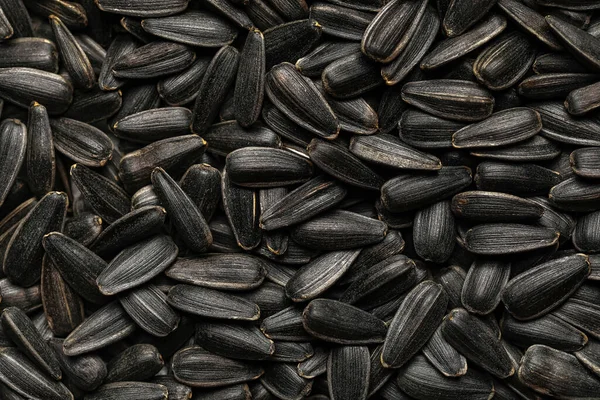 Black Sunflower Seeds Background Closeup — Stock Photo, Image
