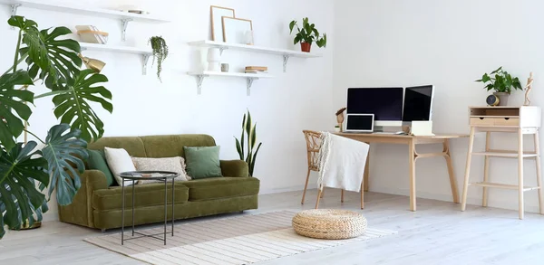 Modern Sofa Workplace Stylish Room — Stock Photo, Image