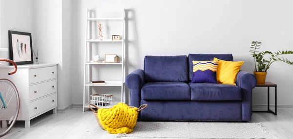 Stylish Interior Room Sofa Shelf Unit Chest Drawers — Stock Photo, Image